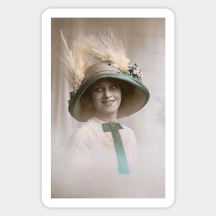 Edwardian lady in a picture hat Sticker